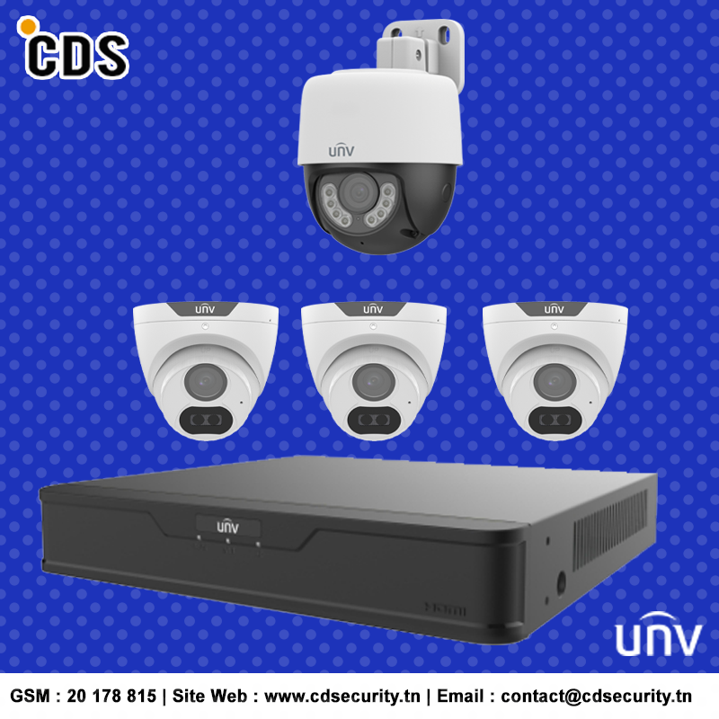 kit 4 caméra de surveillance Uniview 2MP